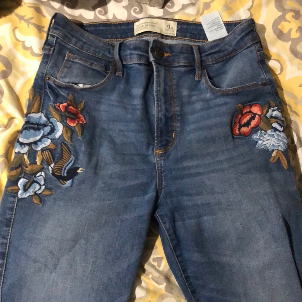 Abercrombie floral skinny jeans